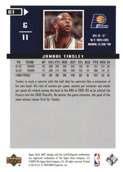 2003-04 Upper Deck MVP - Silver #61 Jamaal Tinsley Back