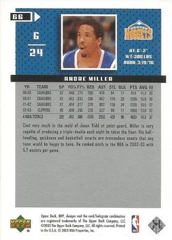 2003-04 Upper Deck MVP - Silver #66 Andre Miller Back