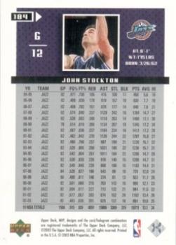 2003-04 Upper Deck MVP - Silver #184 John Stockton Back