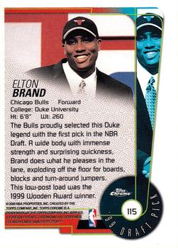 1999-00 Topps Chrome #115 Elton Brand Back