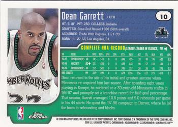 1999-00 Topps Chrome #10 Dean Garrett Back