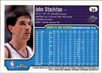 1999-00 Topps Chrome #25 John Stockton Back