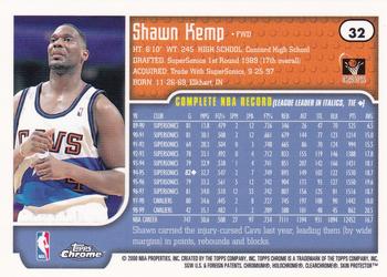1999-00 Topps Chrome #32 Shawn Kemp Back