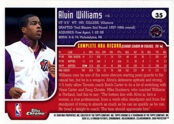 1999-00 Topps Chrome #35 Alvin Williams Back