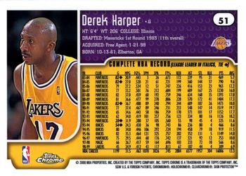 1999-00 Topps Chrome #51 Derek Harper Back