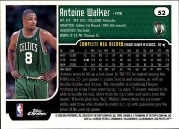 1999-00 Topps Chrome #52 Antoine Walker Back
