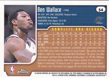 1999-00 Topps Chrome #54 Ben Wallace Back