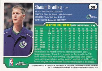 1999-00 Topps Chrome #58 Shawn Bradley Back