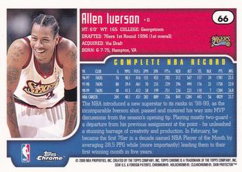 1999-00 Topps Chrome #66 Allen Iverson Back