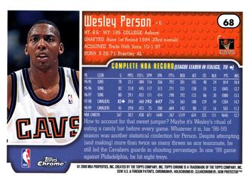 1999-00 Topps Chrome #68 Wesley Person Back