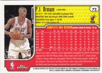 1999-00 Topps Chrome #72 P.J. Brown Back