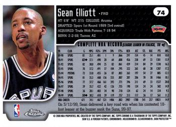 1999-00 Topps Chrome #74 Sean Elliott Back