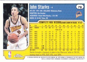 1999-00 Topps Chrome #78 John Starks Back