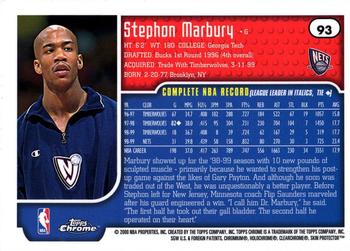 1999-00 Topps Chrome #93 Stephon Marbury Back