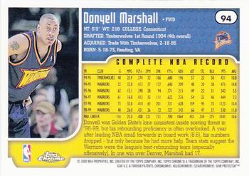 1999-00 Topps Chrome #94 Donyell Marshall Back