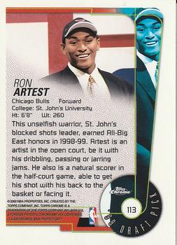 1999-00 Topps Chrome #113 Ron Artest Back
