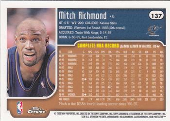 1999-00 Topps Chrome #137 Mitch Richmond Back