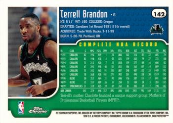 1999-00 Topps Chrome #142 Terrell Brandon Back