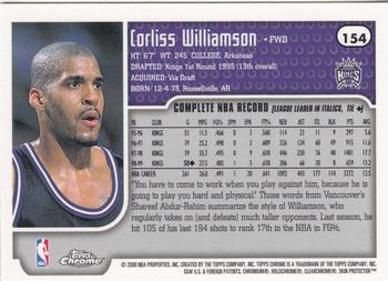 1999-00 Topps Chrome #154 Corliss Williamson Back