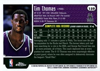 1999-00 Topps Chrome #159 Tim Thomas Back