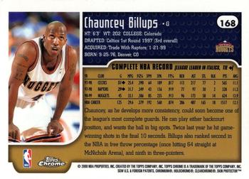 1999-00 Topps Chrome #168 Chauncey Billups Back