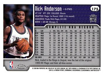 1999-00 Topps Chrome #175 Nick Anderson Back
