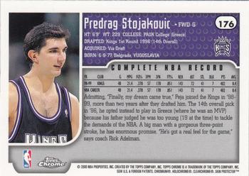 1999-00 Topps Chrome #176 Predrag Stojakovic Back
