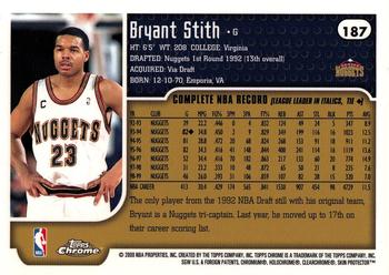 1999-00 Topps Chrome #187 Bryant Stith Back