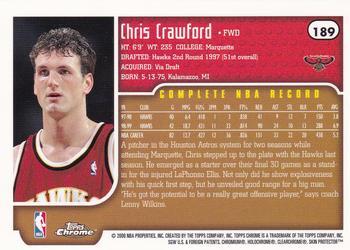 1999-00 Topps Chrome #189 Chris Crawford Back