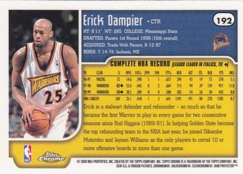 1999-00 Topps Chrome #192 Erick Dampier Back