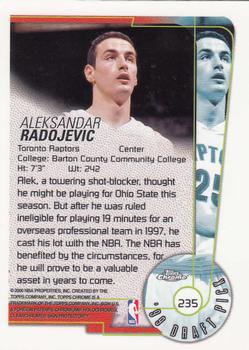 1999-00 Topps Chrome #235 Aleksandar Radojevic Back