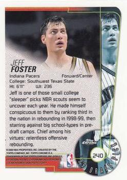 1999-00 Topps Chrome #240 Jeff Foster Back