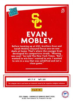 2021 Panini Chronicles Draft Picks - Black #27 Evan Mobley Back