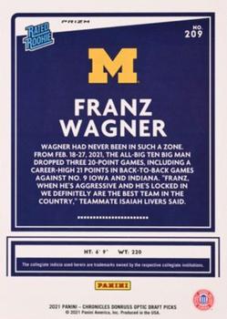 2021 Panini Chronicles Draft Picks - Blue #209 Franz Wagner Back
