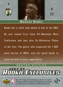 2003-04 Upper Deck Rookie Exclusives - Variation #9 Marcus Banks Back