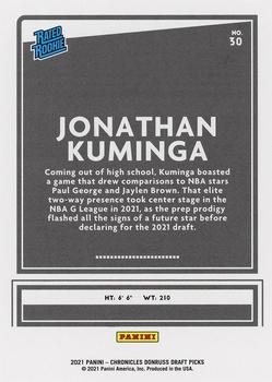 2021 Panini Chronicles Draft Picks - Bronze #30 Jonathan Kuminga Back
