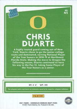 2021 Panini Chronicles Draft Picks - Bronze #43 Chris Duarte Back