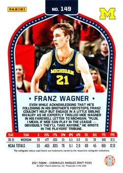 2021 Panini Chronicles Draft Picks - Bronze #149 Franz Wagner Back