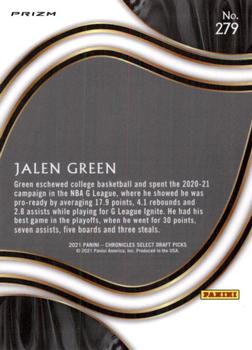 2021 Panini Chronicles Draft Picks - Bronze #279 Jalen Green Back