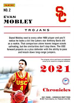 2021 Panini Chronicles Draft Picks - Orange #2 Evan Mobley Back