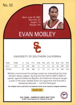 2021 Panini Chronicles Draft Picks - Orange #52 Evan Mobley Back