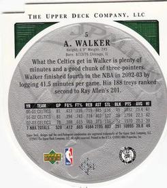 2003-04 Upper Deck Standing O - Die Cuts/Embossed #5 Antoine Walker Back