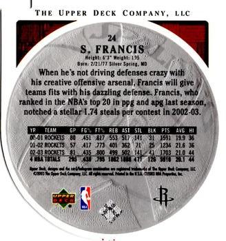 2003-04 Upper Deck Standing O - Die Cuts/Embossed #24 Steve Francis Back