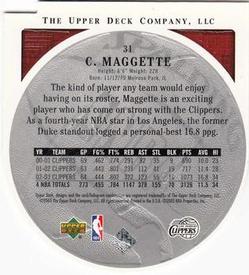 2003-04 Upper Deck Standing O - Die Cuts/Embossed #31 Corey Maggette Back