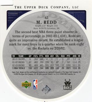 2003-04 Upper Deck Standing O - Die Cuts/Embossed #42 Michael Redd Back