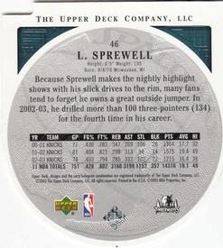 2003-04 Upper Deck Standing O - Die Cuts/Embossed #46 Latrell Sprewell Back