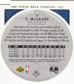 2003-04 Upper Deck Standing O - Die Cuts/Embossed #57 Tracy McGrady Back