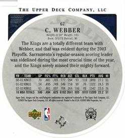 2003-04 Upper Deck Standing O - Die Cuts/Embossed #67 Chris Webber Back