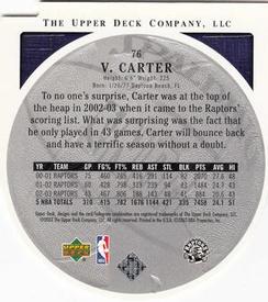2003-04 Upper Deck Standing O - Die Cuts/Embossed #76 Vince Carter Back