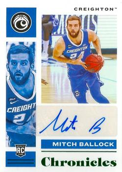 2021 Panini Chronicles Draft Picks - Chronicles Rookie Signatures Green #CR-MBA Mitch Ballock Front